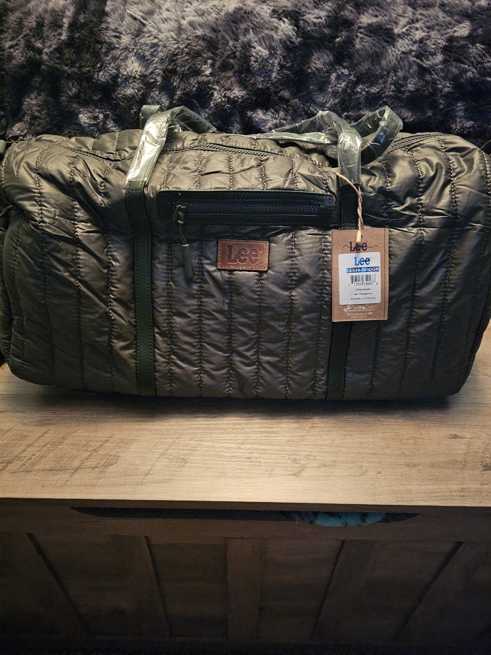 Lee Olive Quilted Duffel Bag